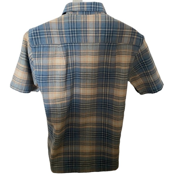 Hobie Surf Plaid Light Blue & Tan Short Sleeve Collared Shirt Men S Small - Picture 3 of 6